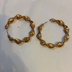 Gold Twisted Hoop Earrings